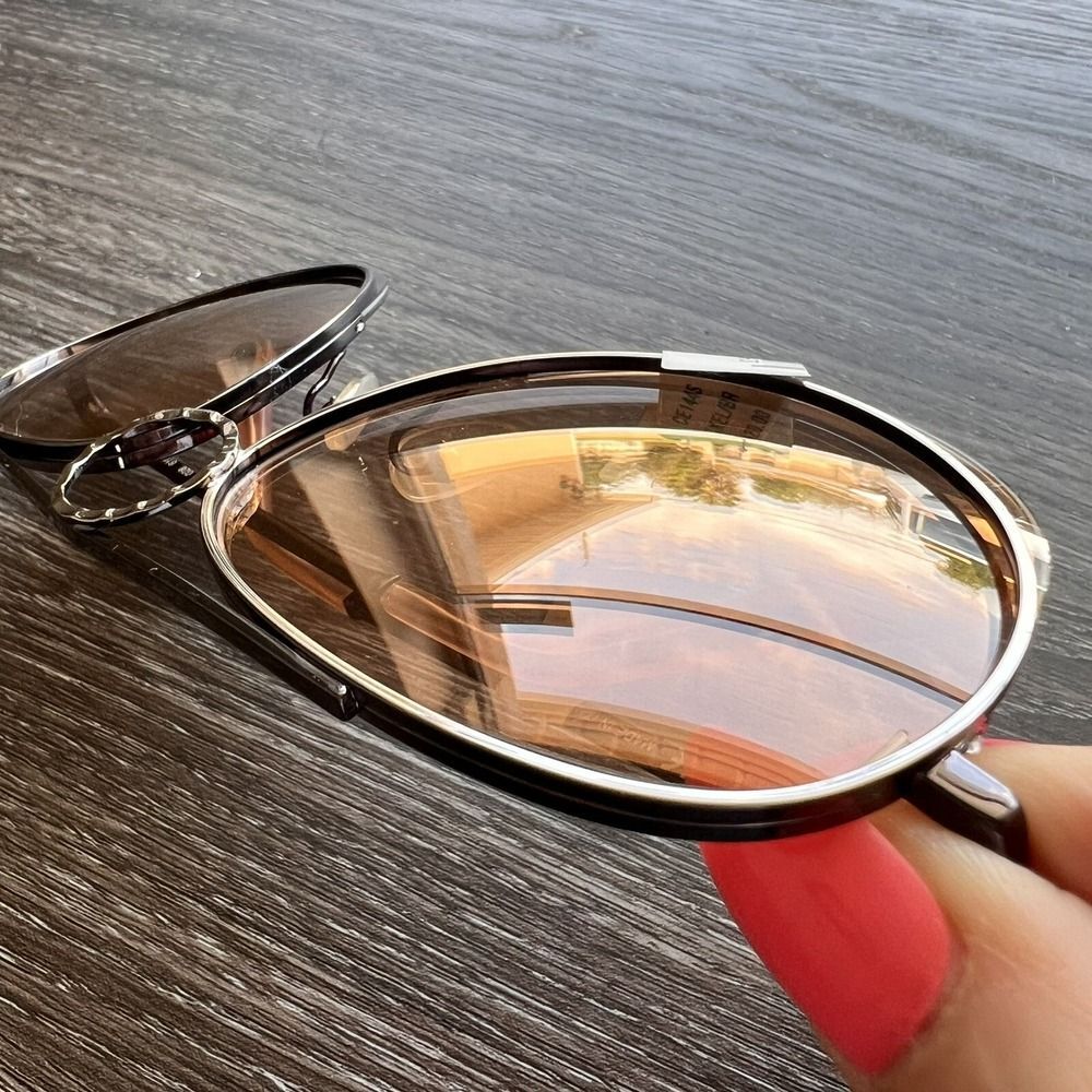 Chloe Romie Aviator Sunglasses Dark Nickel/Nickel 61MM - Picture 5 of 16